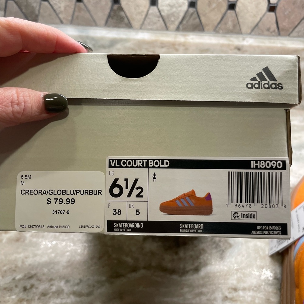Adidas VL Court Bold Sneakers Sz 6.5 NWT - Picture 6 of 6